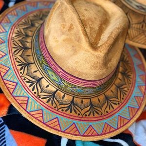 Hand painted hat -Brand is Meche